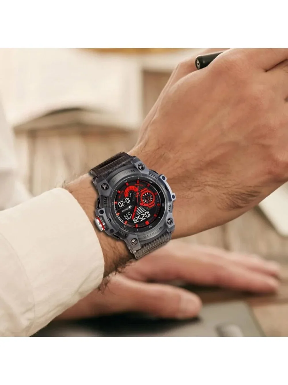 Men's Black Analog Quartz S-Shock Waterproof Outdoor Sports LED Digital Watch